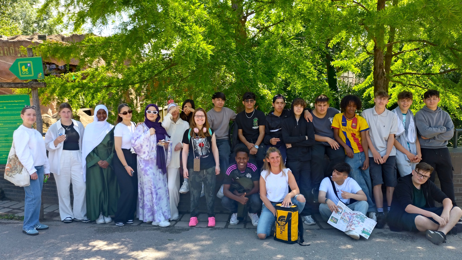 Schüler auf der Klassenfahrt